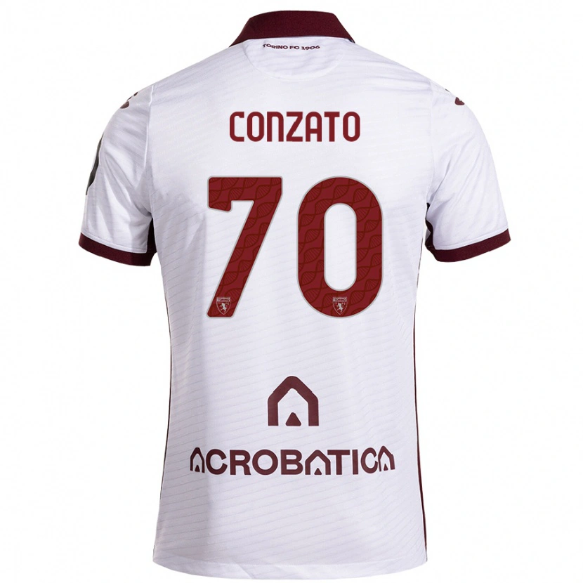 Danxen Kvinnor Filippo Conzato #70 Vit Rödbrun Bortatröja Matchtröjor 2024/25 Tröjor T-Tröja