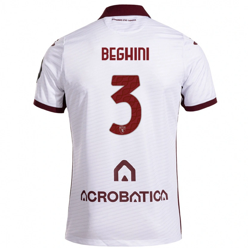 Danxen Kvinnor Giulia Beghini #3 Vit Rödbrun Bortatröja Matchtröjor 2024/25 Tröjor T-Tröja