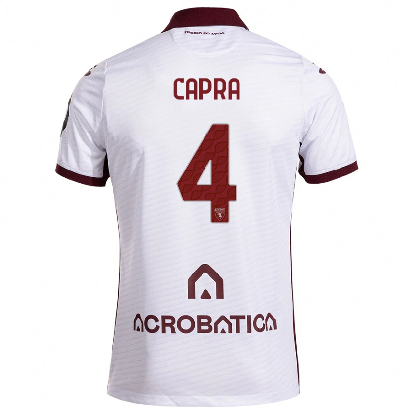Danxen Kvinnor Valentina Capra #4 Vit Rödbrun Bortatröja Matchtröjor 2024/25 Tröjor T-Tröja