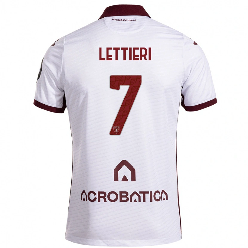 Danxen Kvinnor Jessica Lettieri #7 Vit Rödbrun Bortatröja Matchtröjor 2024/25 Tröjor T-Tröja