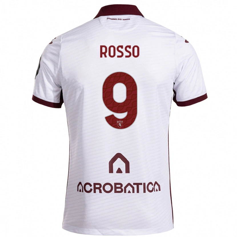Danxen Kvinnor Eleonora Rosso #9 Vit Rödbrun Bortatröja Matchtröjor 2024/25 Tröjor T-Tröja