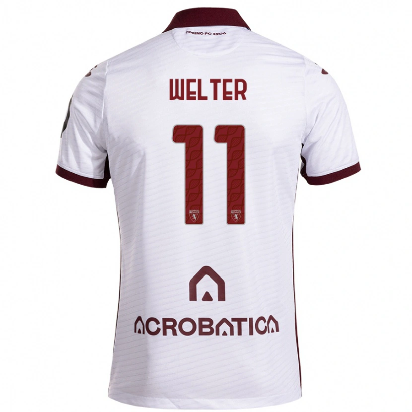 Danxen Kvinnor Francesca Welter #11 Vit Rödbrun Bortatröja Matchtröjor 2024/25 Tröjor T-Tröja