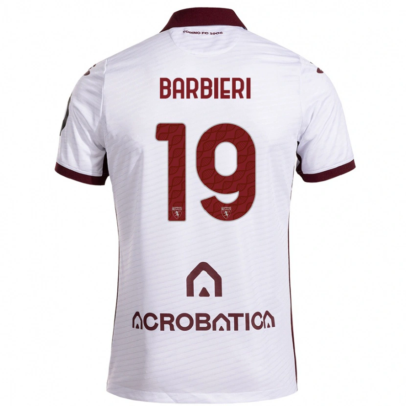 Danxen Kvinnor Raffaella Barbieri #19 Vit Rödbrun Bortatröja Matchtröjor 2024/25 Tröjor T-Tröja