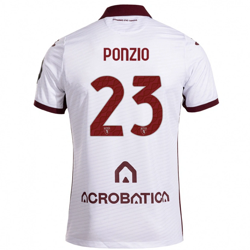 Danxen Kvinnor Erika Ponzio #23 Vit Rödbrun Bortatröja Matchtröjor 2024/25 Tröjor T-Tröja