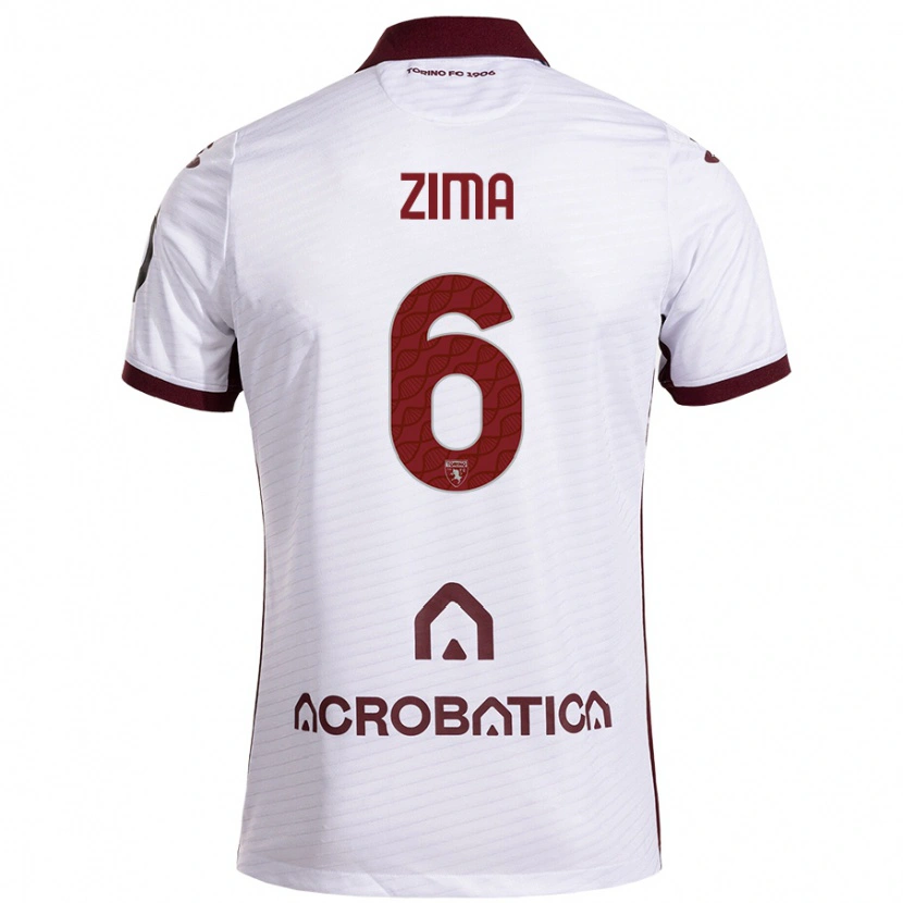 Danxen Kvinnor David Zima #6 Vit Rödbrun Bortatröja Matchtröjor 2024/25 Tröjor T-Tröja