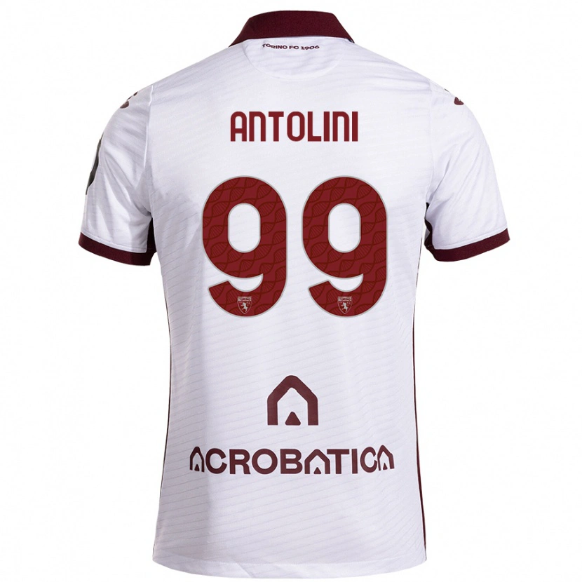 Danxen Kvinnor Jacopo Antolini #99 Vit Rödbrun Bortatröja Matchtröjor 2024/25 Tröjor T-Tröja
