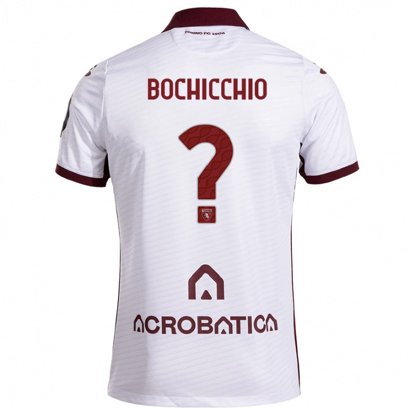 Danxen Kvinnor Francesco Bochicchio #0 Vit Rödbrun Bortatröja Matchtröjor 2024/25 Tröjor T-Tröja