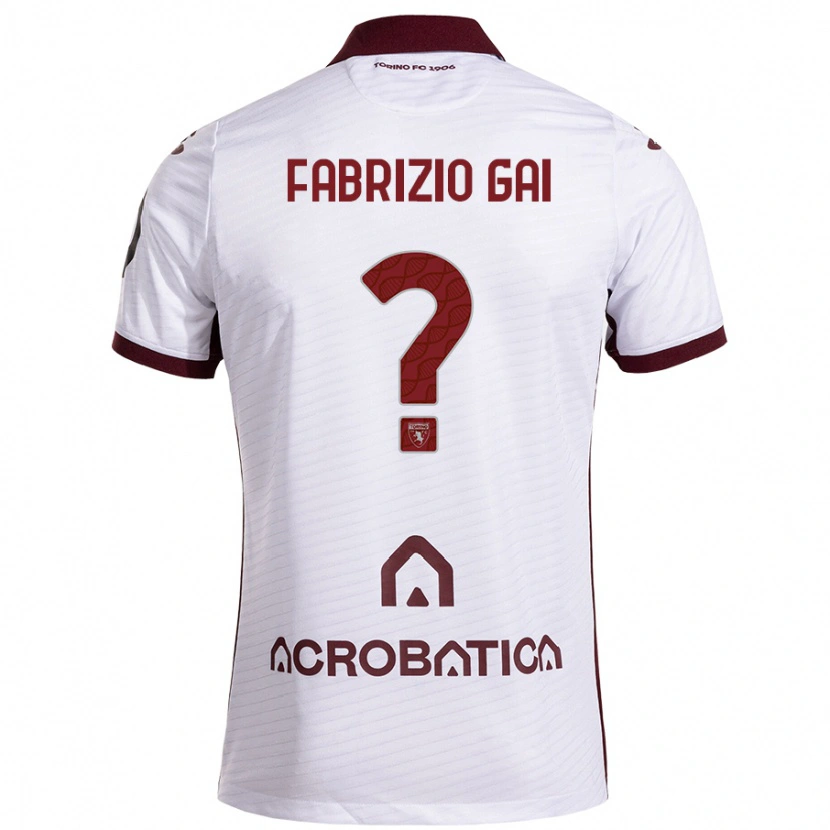 Danxen Kvinnor Fabrizio Gai #0 Vit Rödbrun Bortatröja Matchtröjor 2024/25 Tröjor T-Tröja