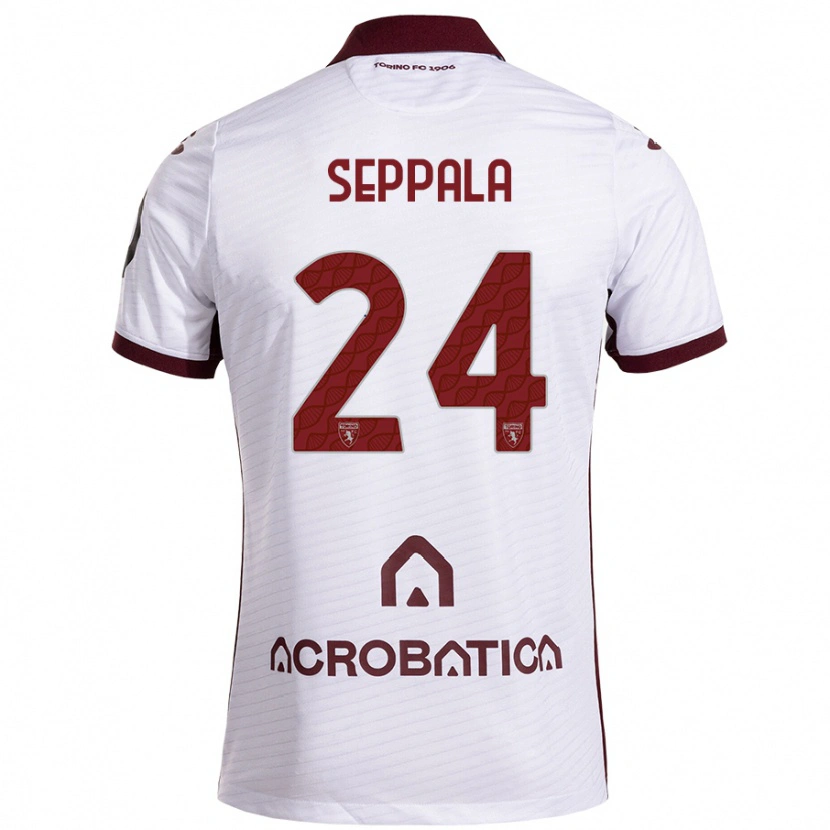Danxen Kvinnor Rosa Lappi-Seppälä #24 Vit Rödbrun Bortatröja Matchtröjor 2024/25 Tröjor T-Tröja