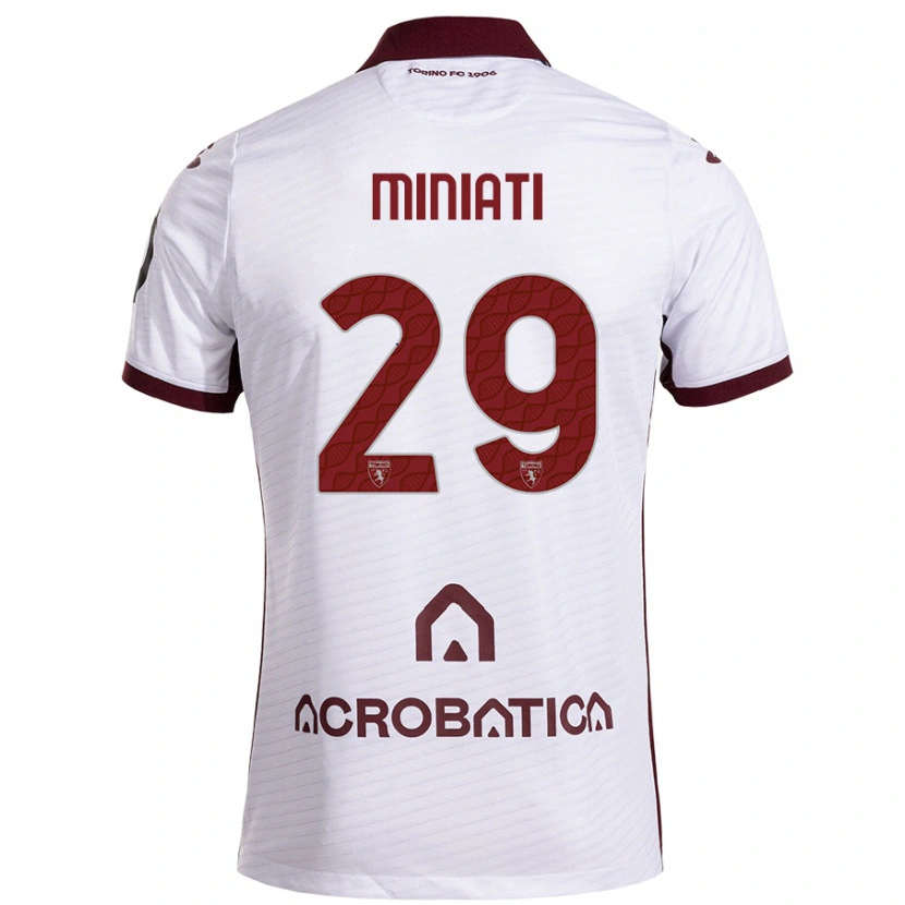 Danxen Kvinnor Elisa Miniati #29 Vit Rödbrun Bortatröja Matchtröjor 2024/25 Tröjor T-Tröja
