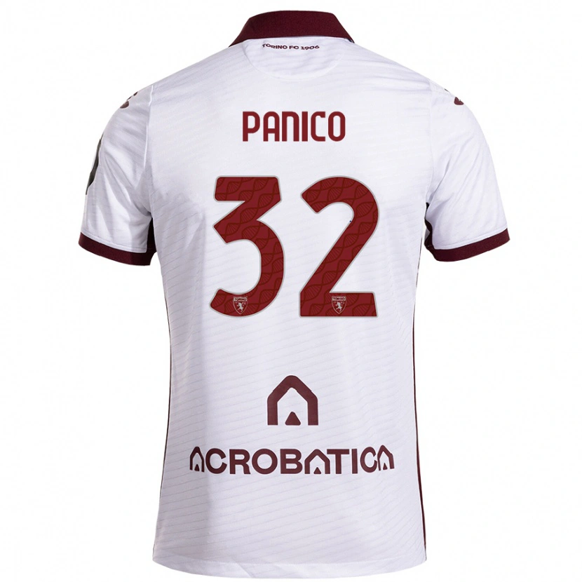 Danxen Kvinnor Patrizia Panico #32 Vit Rödbrun Bortatröja Matchtröjor 2024/25 Tröjor T-Tröja