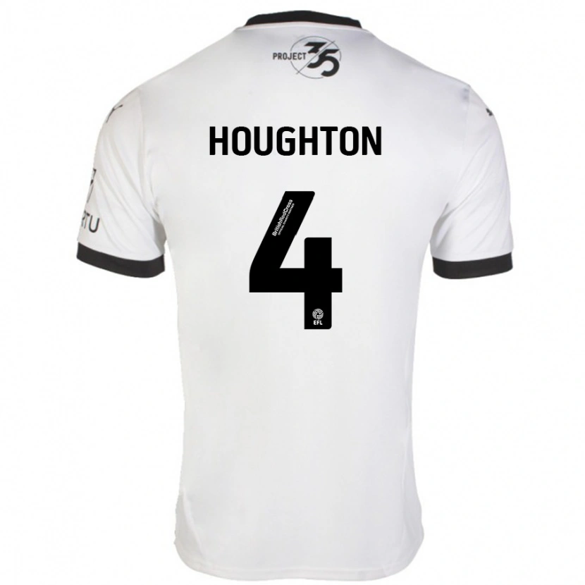 Danxen Kvinnor Jordan Houghton #4 Vit Svart Bortatröja Matchtröjor 2024/25 Tröjor T-Tröja