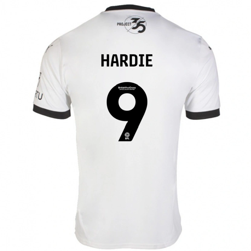 Danxen Kvinnor Ryan Hardie #9 Vit Svart Bortatröja Matchtröjor 2024/25 Tröjor T-Tröja
