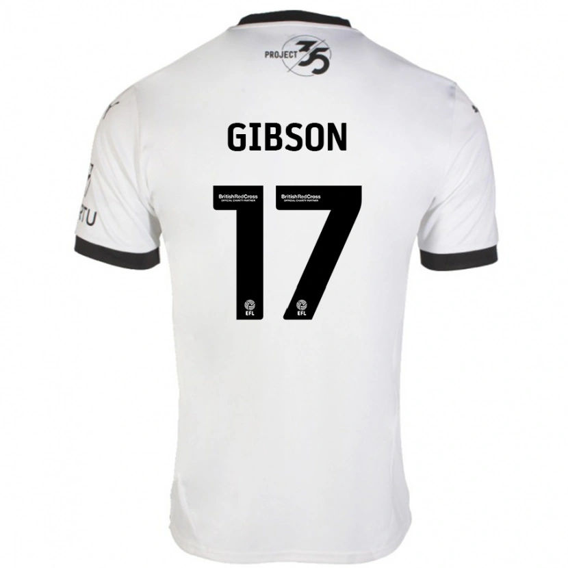 Danxen Kvinnor Lewis Gibson #17 Vit Svart Bortatröja Matchtröjor 2024/25 Tröjor T-Tröja