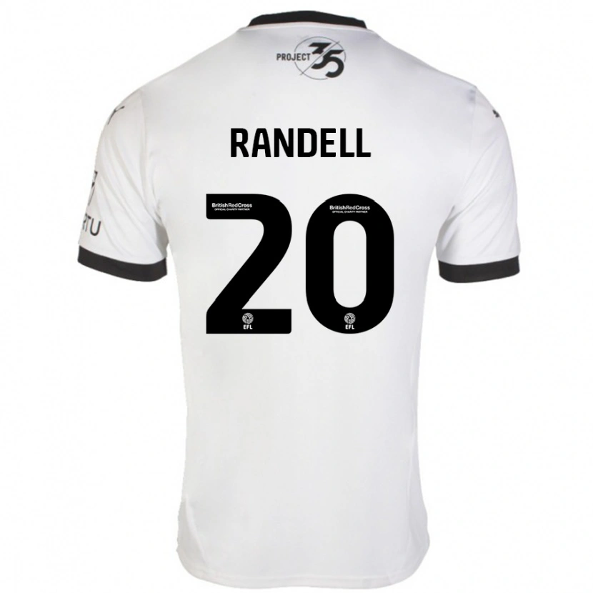 Danxen Kvinnor Adam Randell #20 Vit Svart Bortatröja Matchtröjor 2024/25 Tröjor T-Tröja