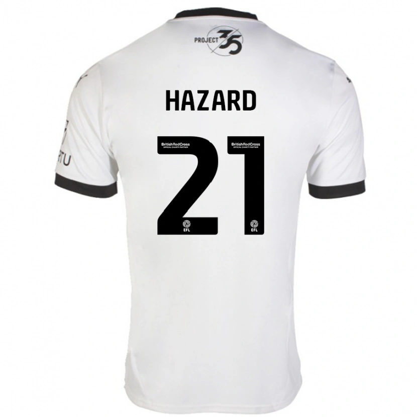 Danxen Kvinnor Conor Hazard #21 Vit Svart Bortatröja Matchtröjor 2024/25 Tröjor T-Tröja