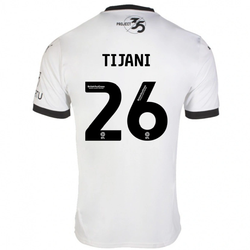 Danxen Kvinnor Muhamed Tijani #26 Vit Svart Bortatröja Matchtröjor 2024/25 Tröjor T-Tröja