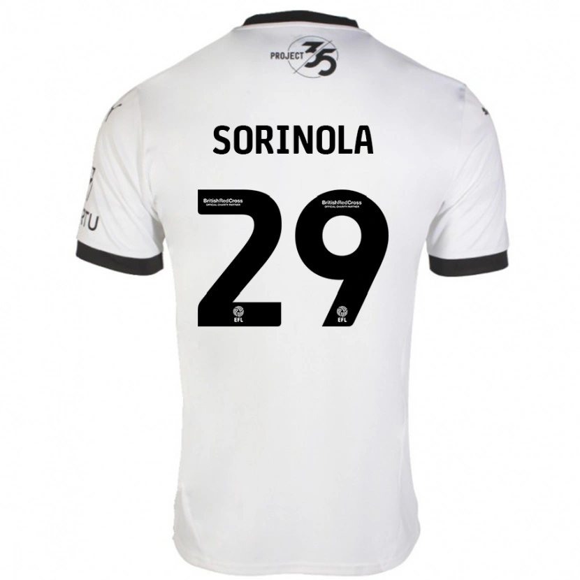 Danxen Kvinnor Matthew Sorinola #29 Vit Svart Bortatröja Matchtröjor 2024/25 Tröjor T-Tröja