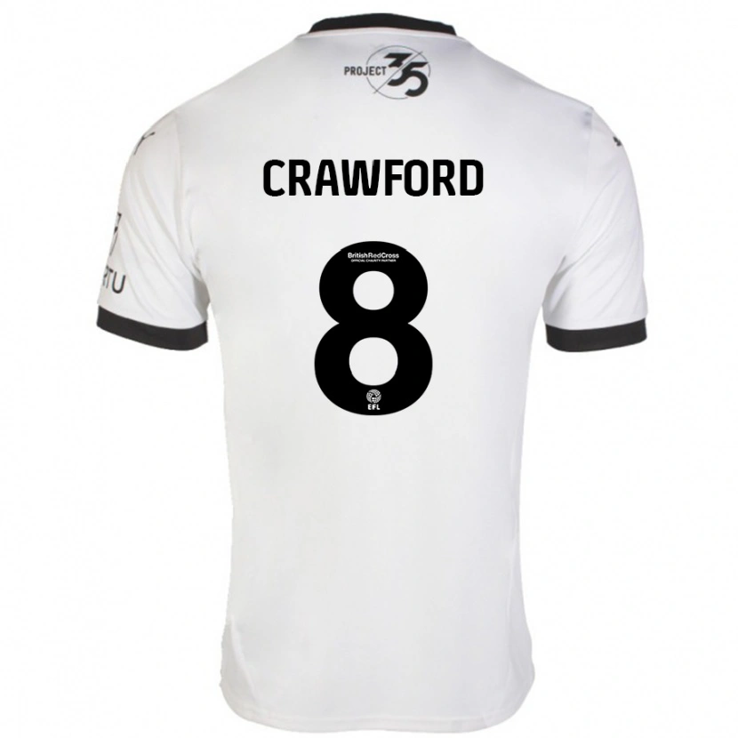 Danxen Kvinnor Imy Crawford #8 Vit Svart Bortatröja Matchtröjor 2024/25 Tröjor T-Tröja