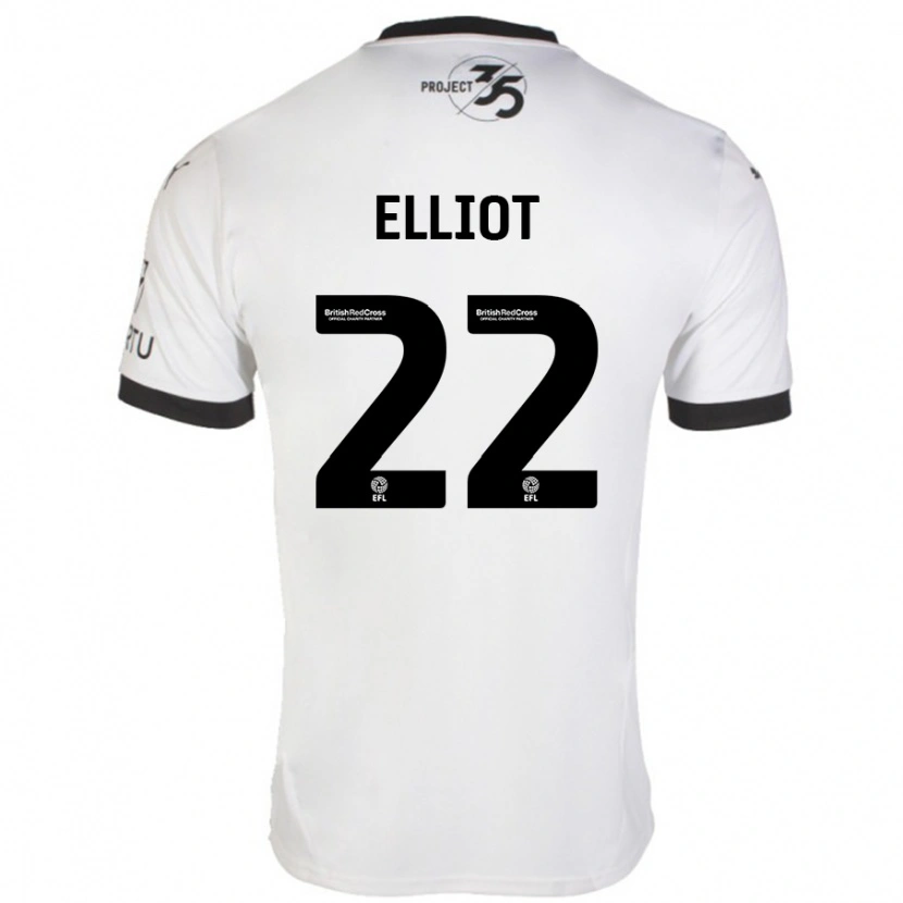 Danxen Kvinnor Emily Elliot #22 Vit Svart Bortatröja Matchtröjor 2024/25 Tröjor T-Tröja