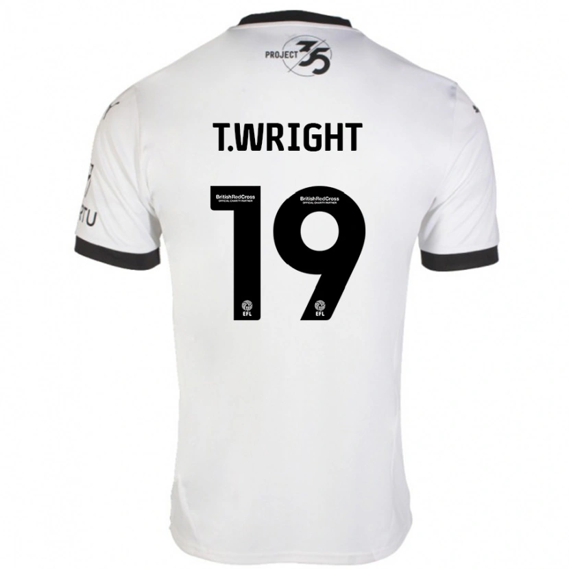 Danxen Kvinnor Tyreik Wright #19 Vit Svart Bortatröja Matchtröjor 2024/25 Tröjor T-Tröja