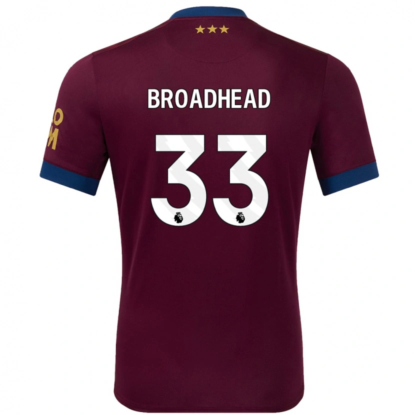 Danxen Kvinnor Nathan Broadhead #33 Brun Bortatröja Matchtröjor 2024/25 Tröjor T-Tröja