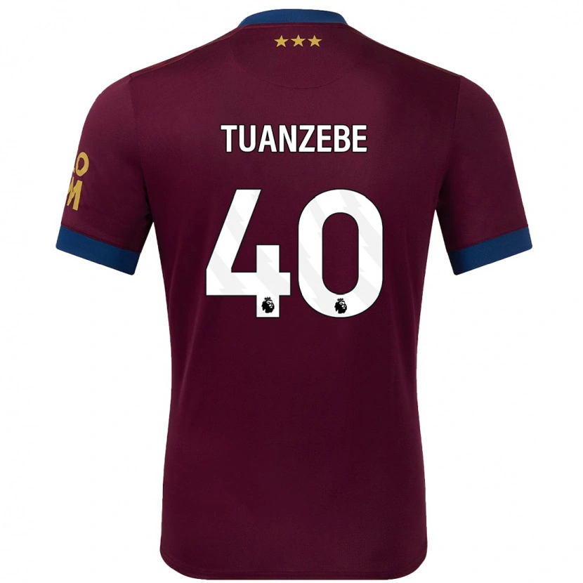 Danxen Kvinnor Axel Tuanzebe #40 Brun Bortatröja Matchtröjor 2024/25 Tröjor T-Tröja