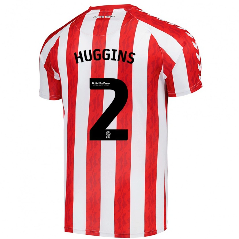 Danxen Barn Niall Huggins #2 Röd Vit Hemmatröja Matchtröjor 2024/25 Tröjor T-Tröja