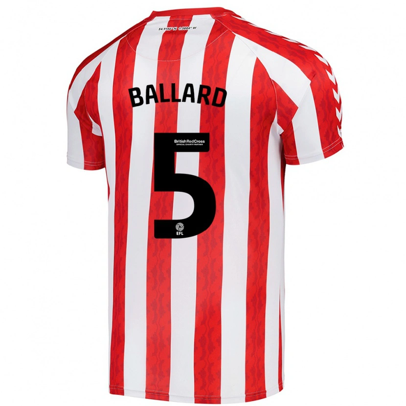 Danxen Barn Daniel Ballard #5 Röd Vit Hemmatröja Matchtröjor 2024/25 Tröjor T-Tröja