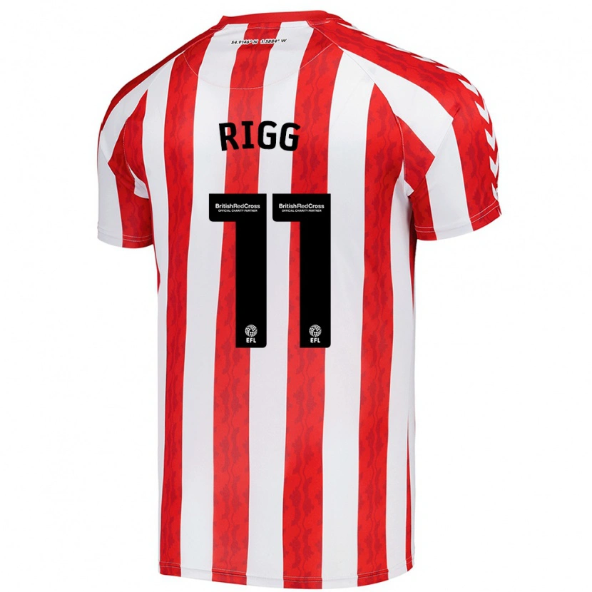 Danxen Barn Chris Rigg #11 Röd Vit Hemmatröja Matchtröjor 2024/25 Tröjor T-Tröja
