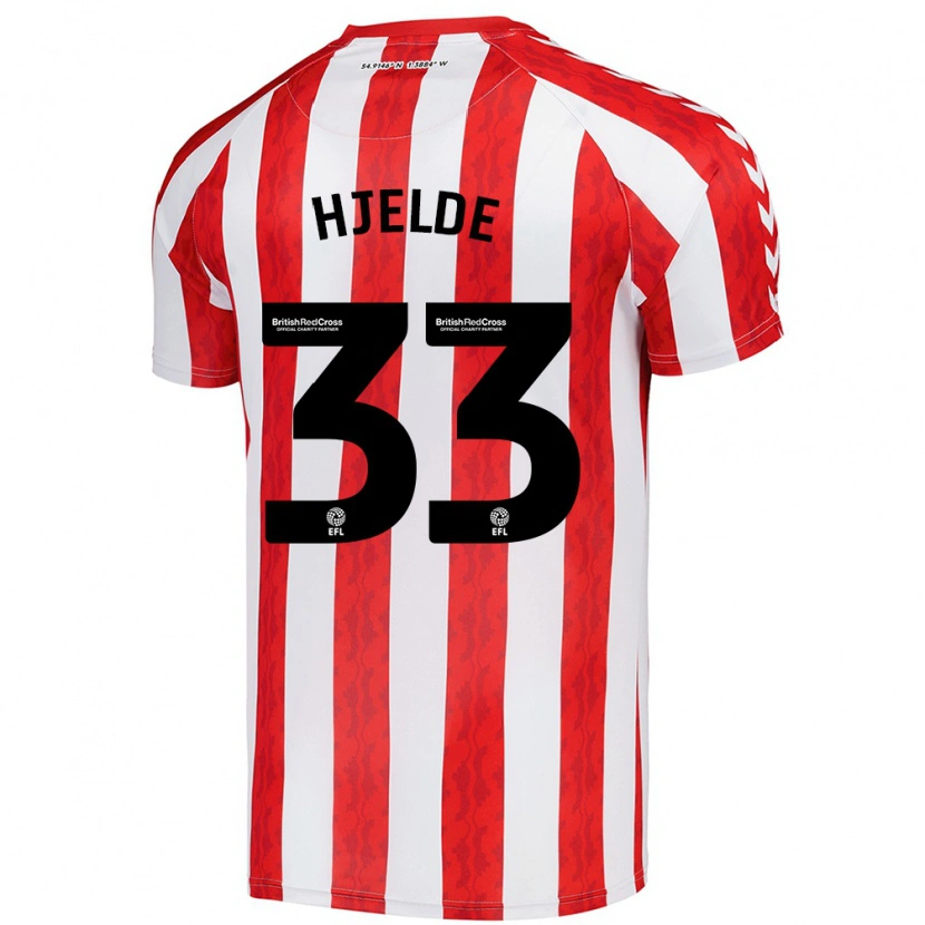 Danxen Barn Leo Fuhr Hjelde #33 Röd Vit Hemmatröja Matchtröjor 2024/25 Tröjor T-Tröja