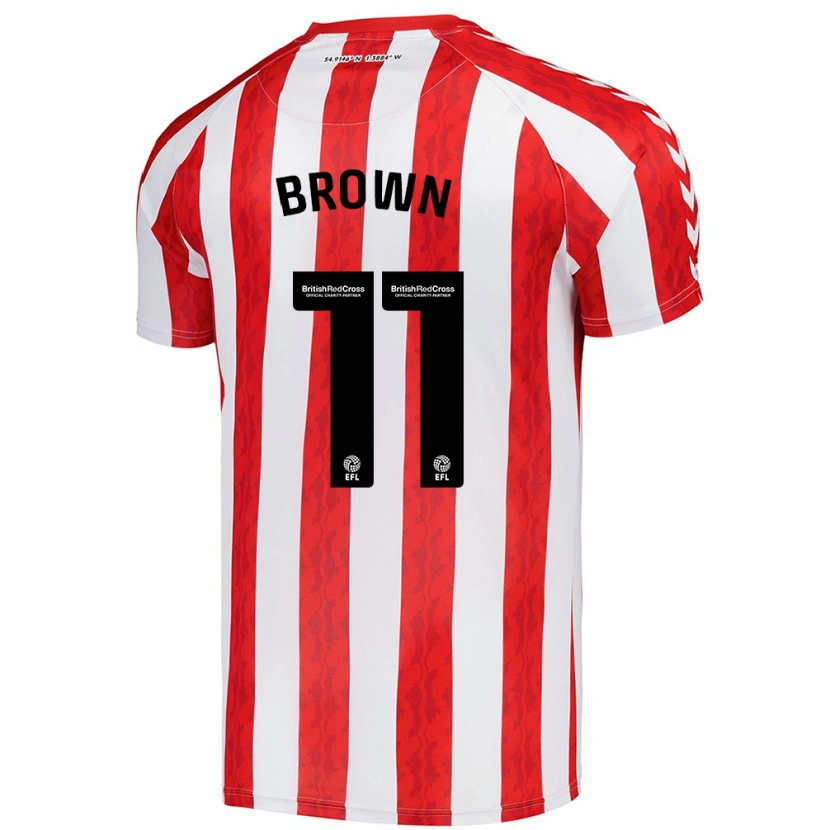 Danxen Barn Jessica Brown #11 Röd Vit Hemmatröja Matchtröjor 2024/25 Tröjor T-Tröja