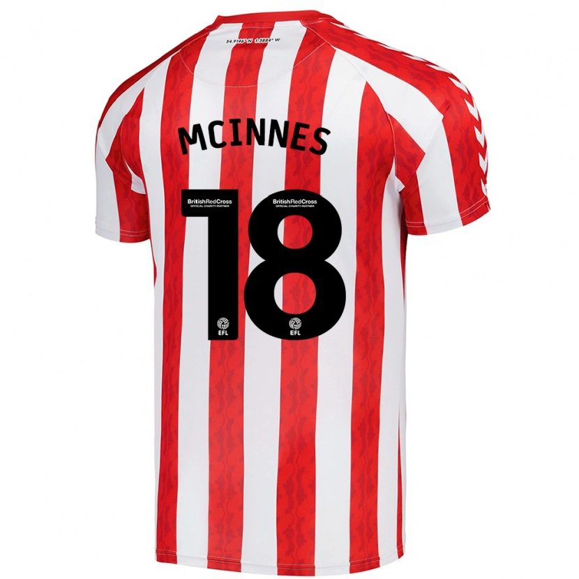 Danxen Barn Libbi Mcinnes #18 Röd Vit Hemmatröja Matchtröjor 2024/25 Tröjor T-Tröja