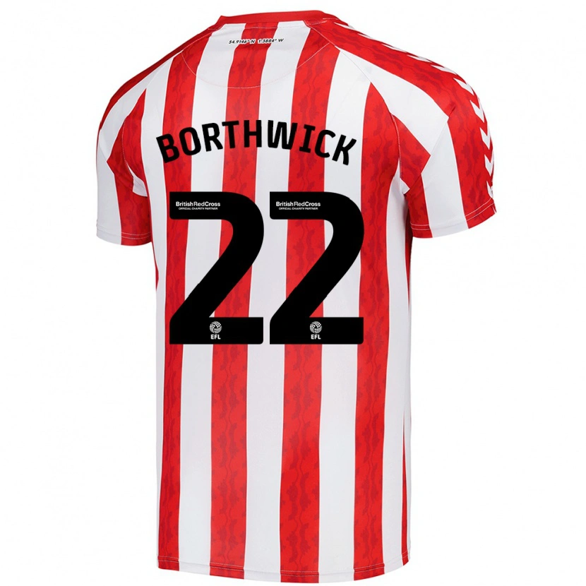 Danxen Barn Megan Borthwick #22 Röd Vit Hemmatröja Matchtröjor 2024/25 Tröjor T-Tröja