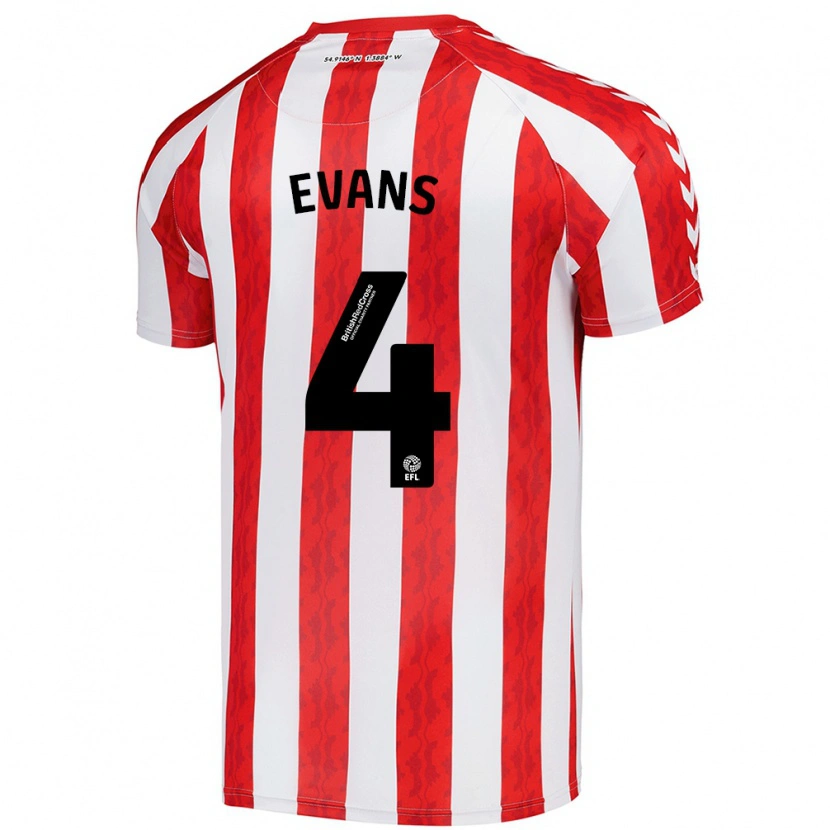 Danxen Barn Corry Evans #4 Röd Vit Hemmatröja Matchtröjor 2024/25 Tröjor T-Tröja