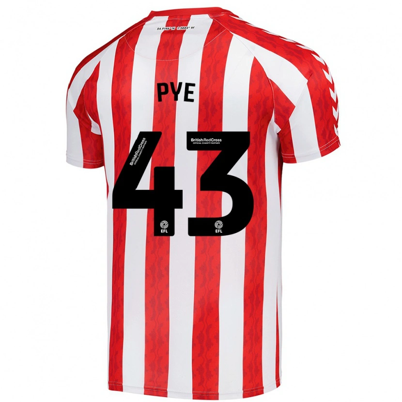 Danxen Barn Connor Pye #43 Röd Vit Hemmatröja Matchtröjor 2024/25 Tröjor T-Tröja
