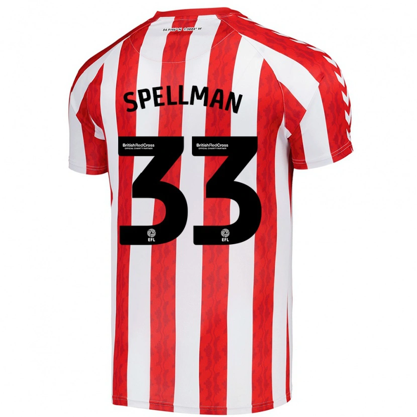 Danxen Barn Michael Spellman #33 Röd Vit Hemmatröja Matchtröjor 2024/25 Tröjor T-Tröja