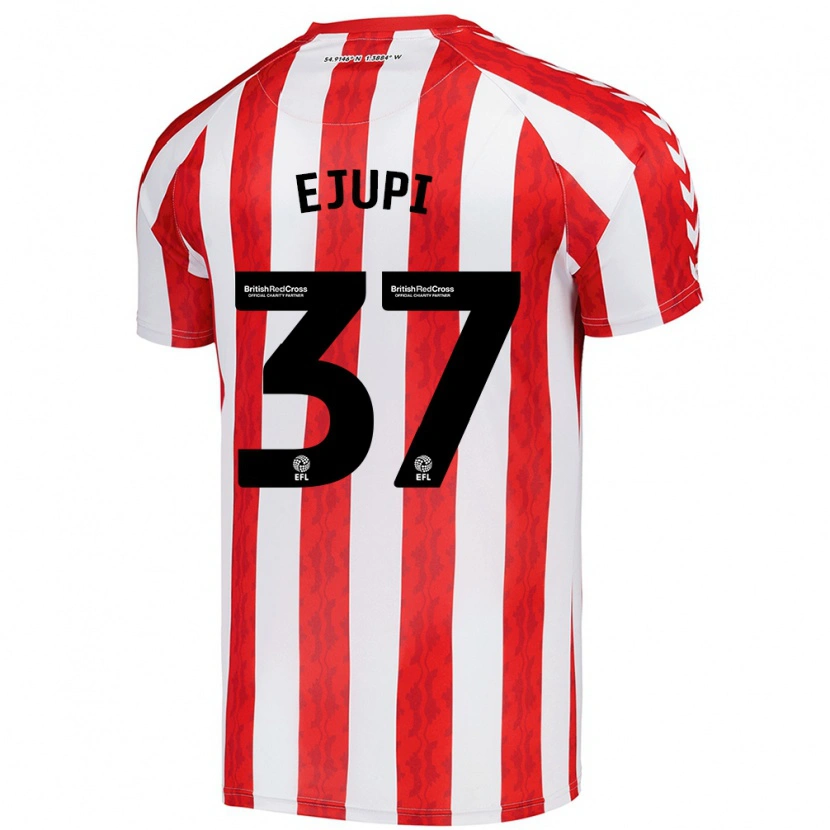 Danxen Barn Elizabeta Ejupi #37 Röd Vit Hemmatröja Matchtröjor 2024/25 Tröjor T-Tröja