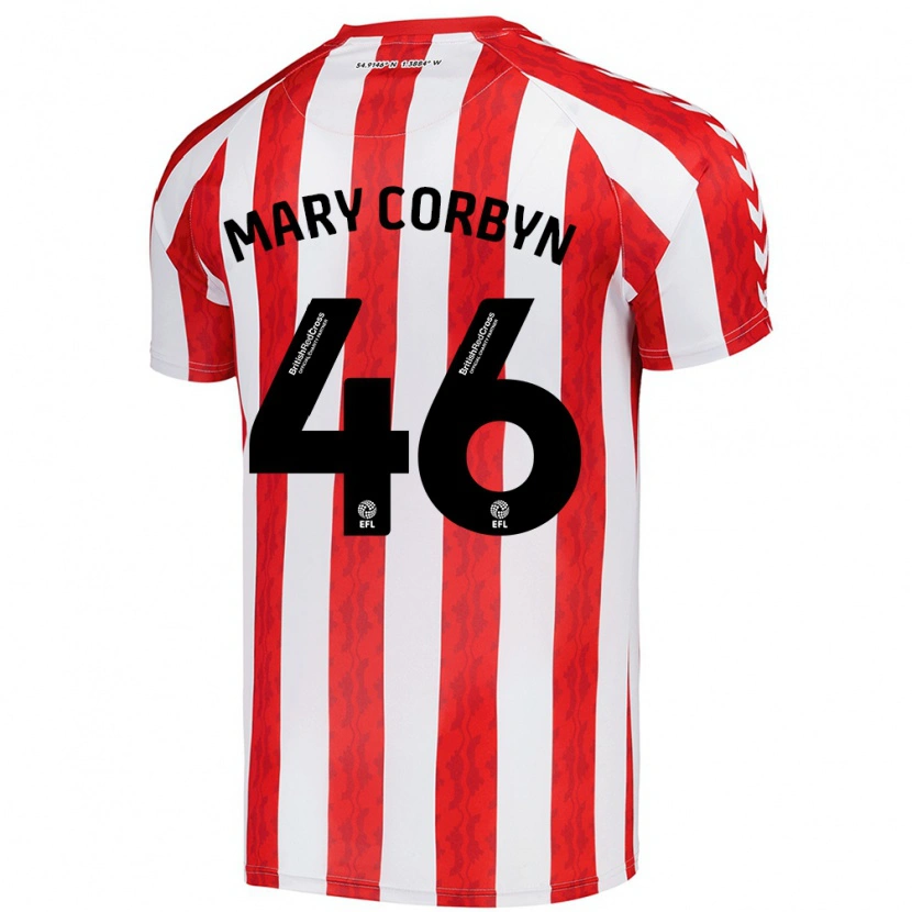 Danxen Barn Mary Corbyn #46 Röd Vit Hemmatröja Matchtröjor 2024/25 Tröjor T-Tröja