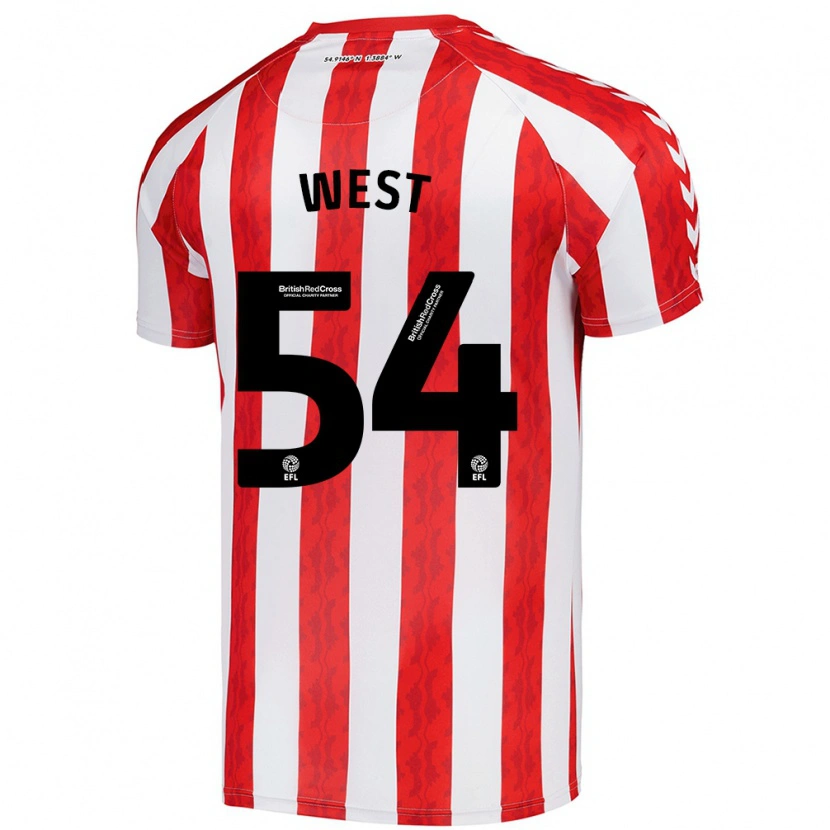 Danxen Barn Ella West #54 Röd Vit Hemmatröja Matchtröjor 2024/25 Tröjor T-Tröja