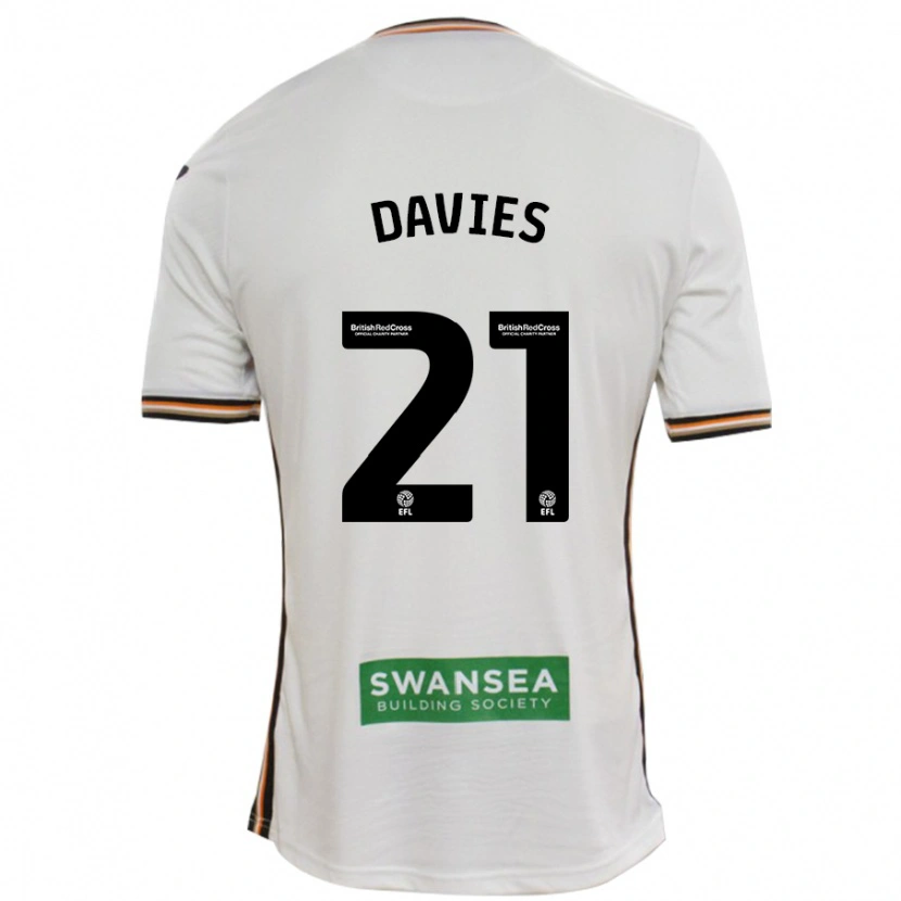 Danxen Barn Laura Davies #21 Vit Hemmatröja Matchtröjor 2024/25 Tröjor T-Tröja