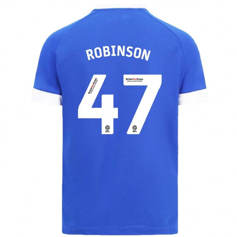 Danxen Barn Callum Robinson #47 Himmelsblå Hemmatröja Matchtröjor 2024/25 Tröjor T-Tröja