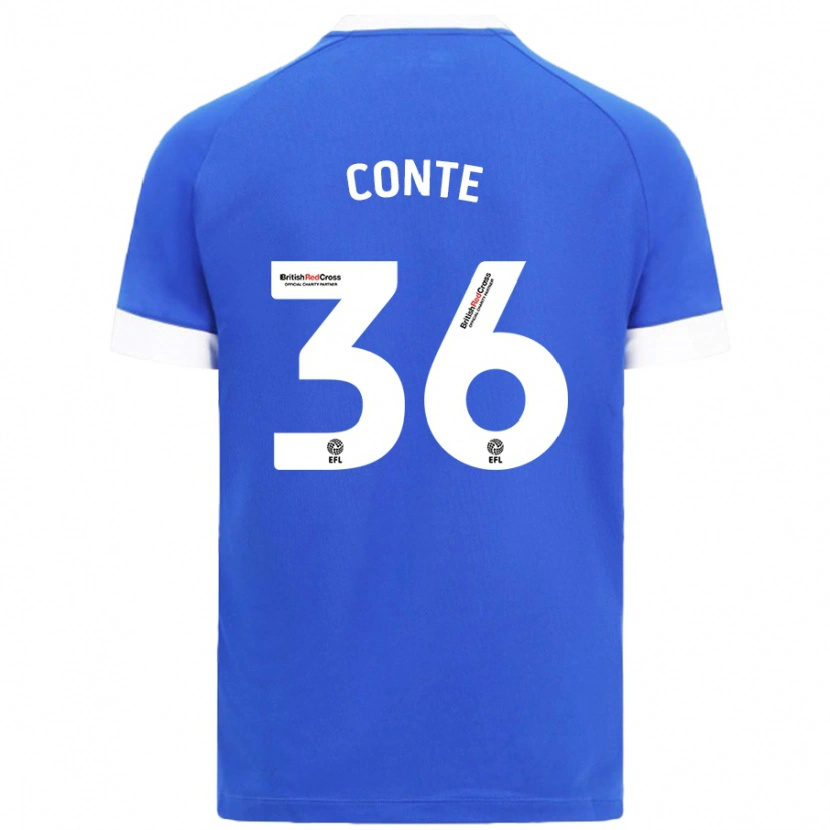 Danxen Barn Raheem Conte #36 Himmelsblå Hemmatröja Matchtröjor 2024/25 Tröjor T-Tröja