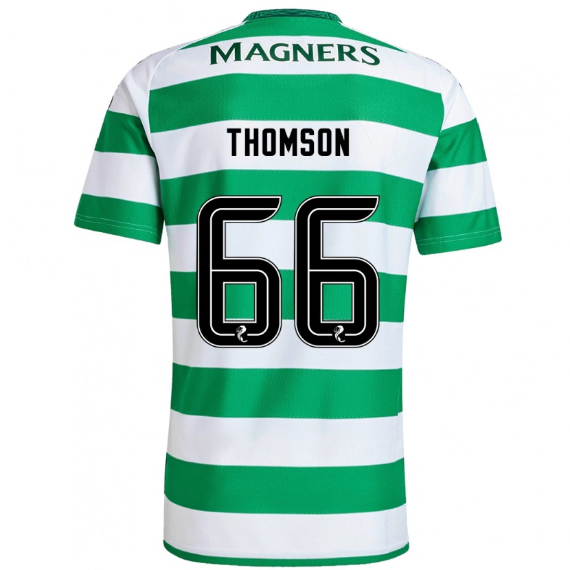 Danxen Barn Corey Thomson #66 Grön Vit Hemmatröja Matchtröjor 2024/25 Tröjor T-Tröja