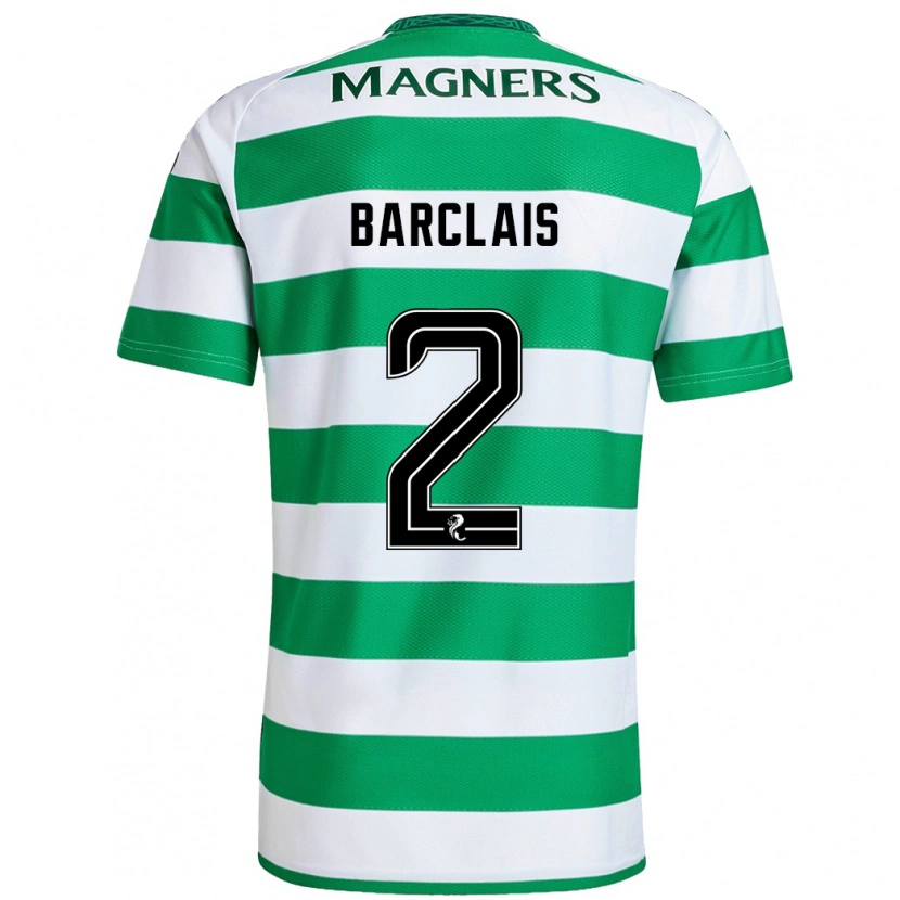 Danxen Barn Celya Barclais #2 Grön Vit Hemmatröja Matchtröjor 2024/25 Tröjor T-Tröja