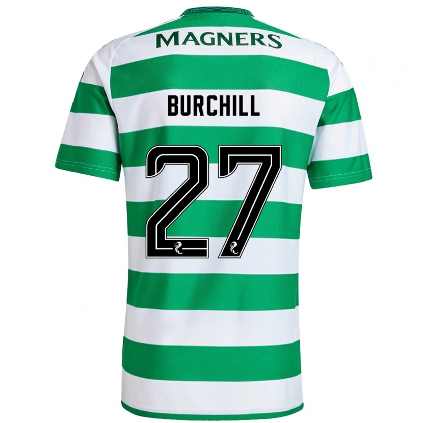Danxen Barn Tiree Burchill #27 Grön Vit Hemmatröja Matchtröjor 2024/25 Tröjor T-Tröja