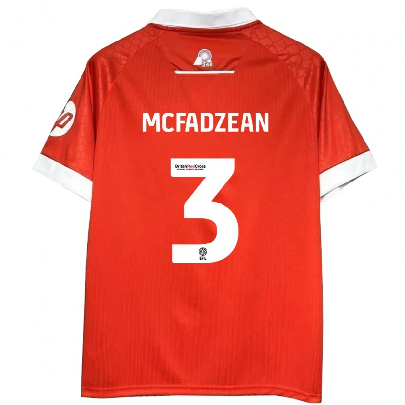 Danxen Barn Callum Mcfadzean #3 Röd Vit Hemmatröja Matchtröjor 2024/25 Tröjor T-Tröja
