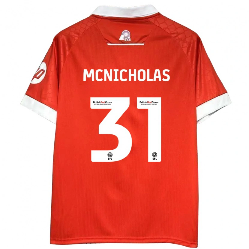 Danxen Barn Luke Mcnicholas #31 Röd Vit Hemmatröja Matchtröjor 2024/25 Tröjor T-Tröja