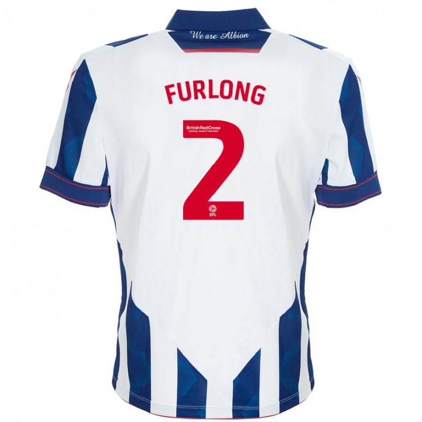 Danxen Barn Darnell Furlong #2 Vit Mörkblå Hemmatröja Matchtröjor 2024/25 Tröjor T-Tröja