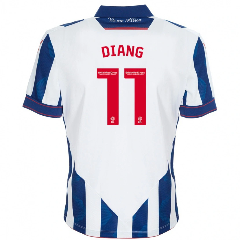 Danxen Barn Grady Diangana #11 Vit Mörkblå Hemmatröja Matchtröjor 2024/25 Tröjor T-Tröja